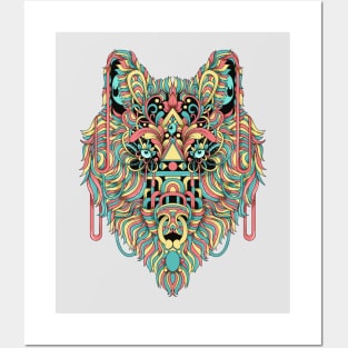 Psychedelic wolf Posters and Art